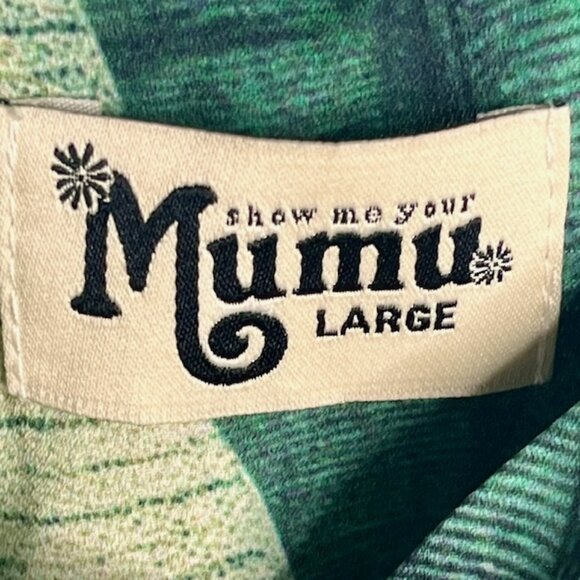 Show Me Your MuMu Dree Playsuit Fronds Of Mine Pattern - Green on Ivory - L - Picture 7 of 7